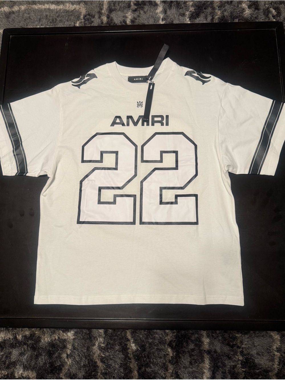 AMIRI White Black '22' Graphic Short-Sleeve Tee
